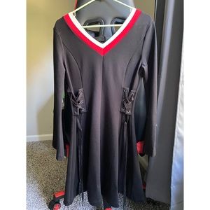 Elegant black long sleeve dress